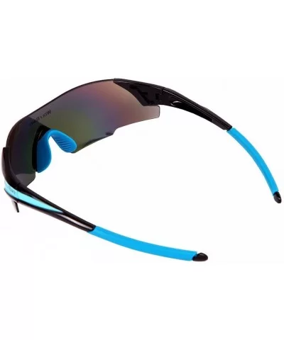 Men Women UV400 Protection Cycling Sunglasses Outdoor Sport Glasses - Black With Blue - C2124EANL03 $13.11 Goggle