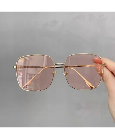 Sunglasses Women Vintage Oversized Glasses Square Shades Metal Frame Womens UV400 Eyewear Ocean Lens - Color 1 - CY197A2RIWH ...