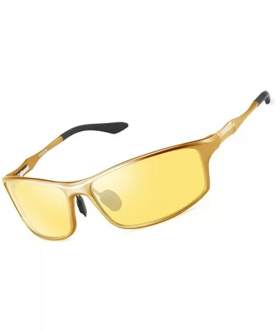 HD Vision Night Driving Glasses For Men Polarized Anti-glare Glasses - Gold 2 - CO1896A2C6R $43.37 Goggle