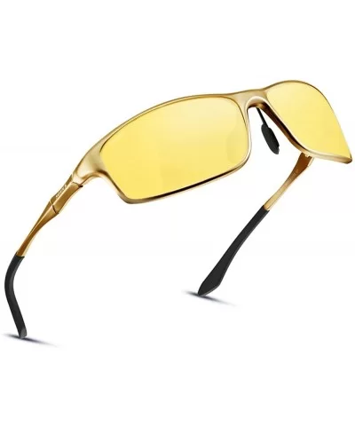 HD Vision Night Driving Glasses For Men Polarized Anti-glare Glasses - Gold 2 - CO1896A2C6R $43.37 Goggle