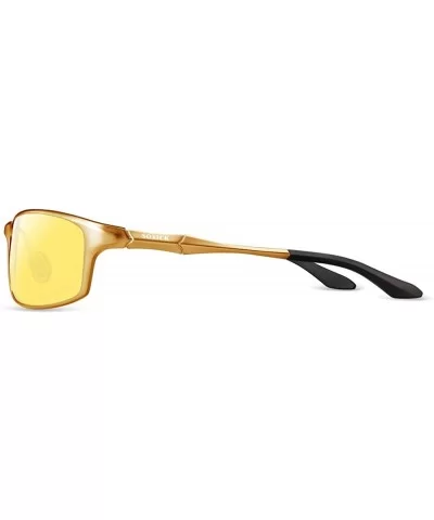 HD Vision Night Driving Glasses For Men Polarized Anti-glare Glasses - Gold 2 - CO1896A2C6R $43.37 Goggle