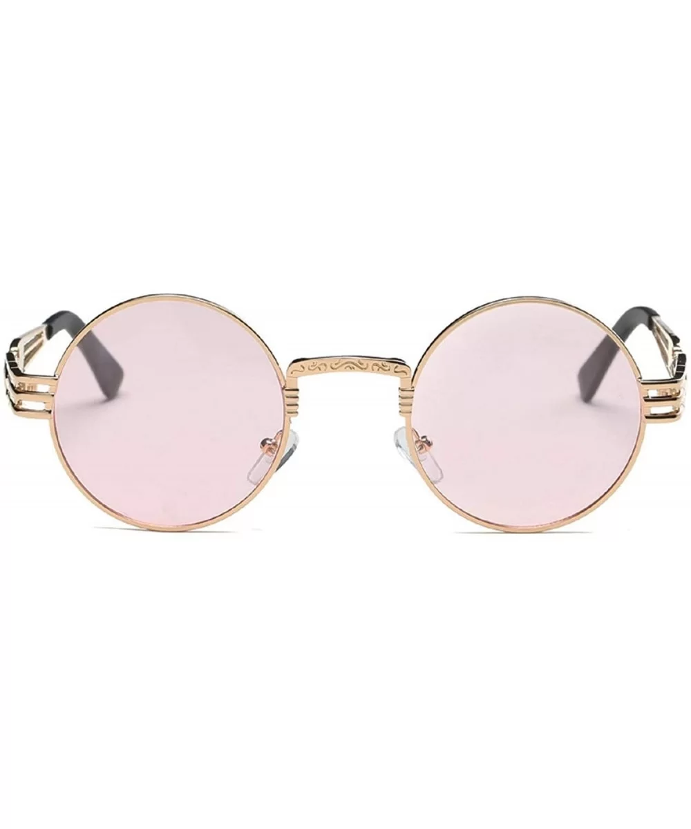 Women Vintage Retro Round Glasses Top Fashion Mirror Lens Sunglasses Metal Frame 100% UV Protection Sun glasses - C118U7CCI7X...