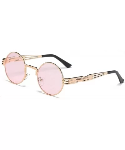 Women Vintage Retro Round Glasses Top Fashion Mirror Lens Sunglasses Metal Frame 100% UV Protection Sun glasses - C118U7CCI7X...