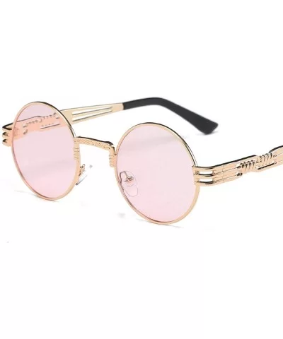 Women Vintage Retro Round Glasses Top Fashion Mirror Lens Sunglasses Metal Frame 100% UV Protection Sun glasses - C118U7CCI7X...