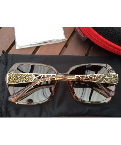 Classic Polarized Women Sunglasses Sparkling Composite Frame B2289 - 3 Champagne - CX180HTUX2E $19.40 Butterfly