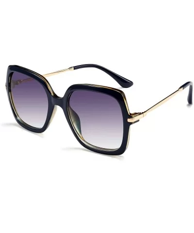 Oversized Sunglasses Women Vintage Square Geometric Brand Designer Shades - 4 - CR1966ODYIR $22.52 Square