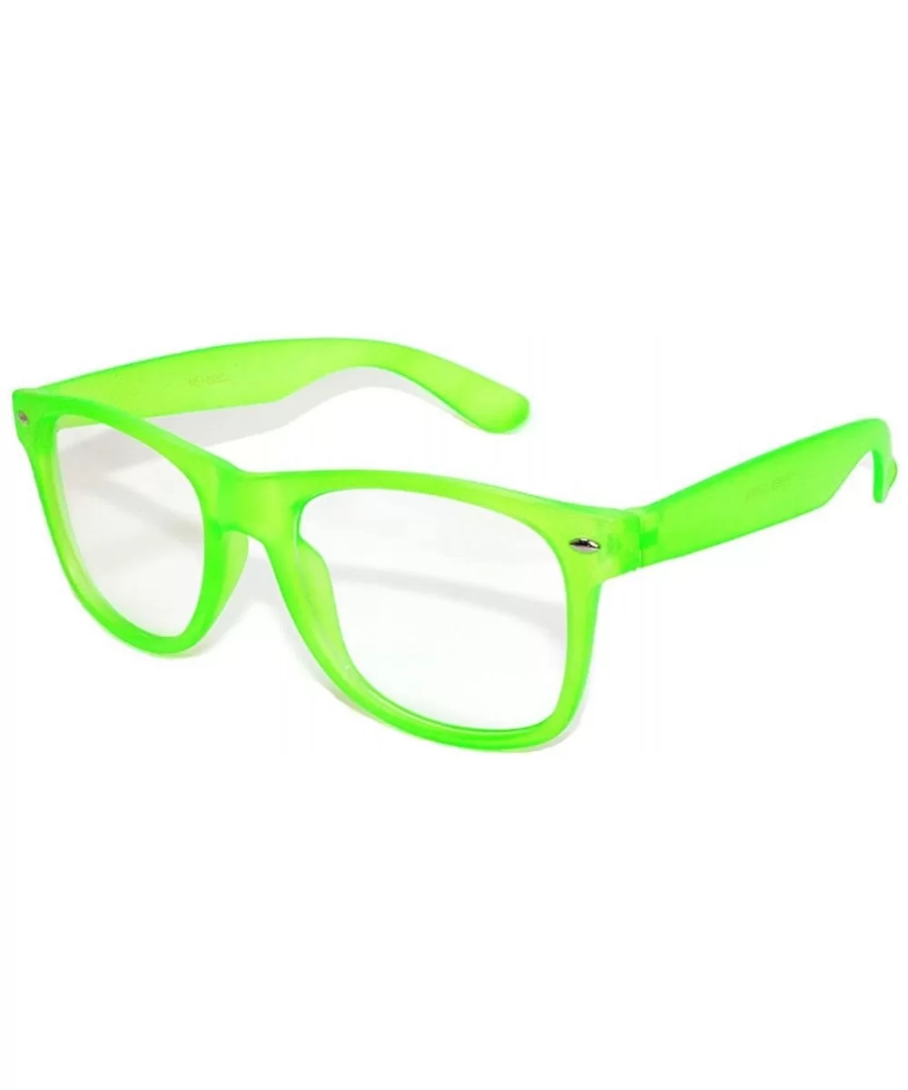 Retro Style Classic Vintage Sunglasses Blue frame Clear Lens - Green Clear - CO11NCGVJMJ $11.25 Wayfarer