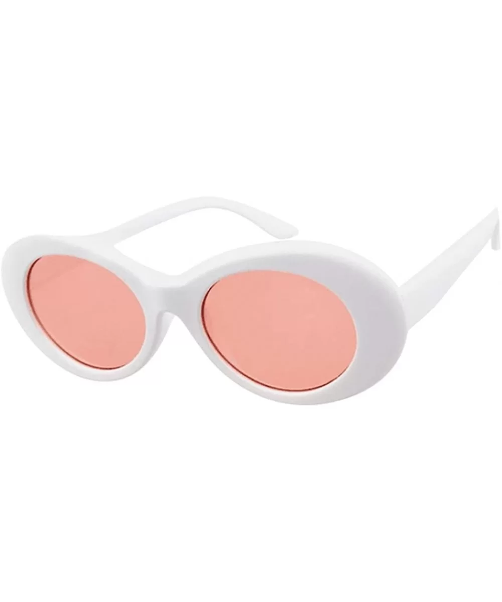 Vintage Clout Goggles Unisex Sunglasses Rapper Oval Shades Glasses Pink - CB18CRRASTL $11.67 Goggle