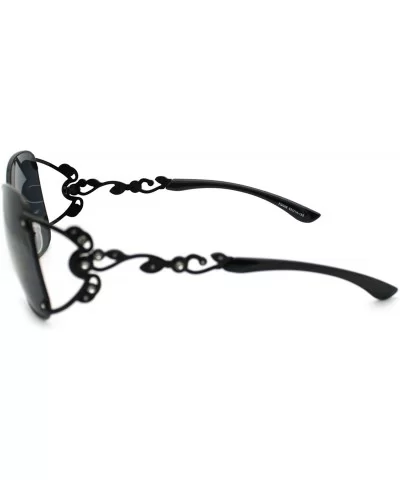 Womens Designer Fashion Sunglasses Rhinestone Decor Metal Frame - Black - C311MWDKH2V $12.80 Butterfly