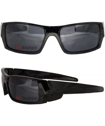 Mens Wrap Around Sunglasses Dark Lens Sport Cycling Hiking (Wrap Around (Black) - Super Dark) - CF11B4ZIUAD $13.98 Sport