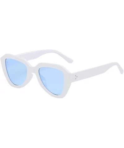 Oversize Horned Rim Thick Plastic Sunglasses Retro Cateye Polarized Women Sunglasses - White - C2190NE26H4 $8.93 Oversized