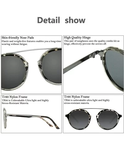 Polarized Sunglasses for Women Men UV400 Protection Vintage Round Fashion Aviator Metal&TR90 Ultralight JE017 - CZ18WTYG5RD $...