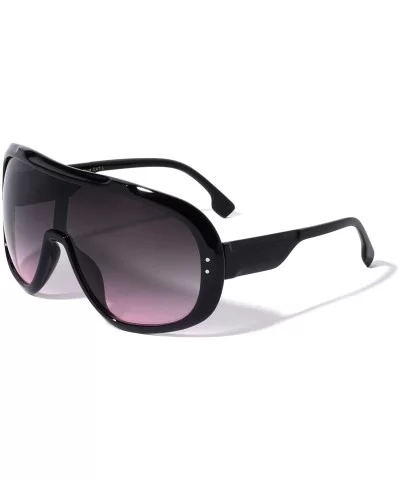 Retro Oversized Round Lens Fashion Sunglasses - Pink - CC196MSKA0O $20.33 Oversized