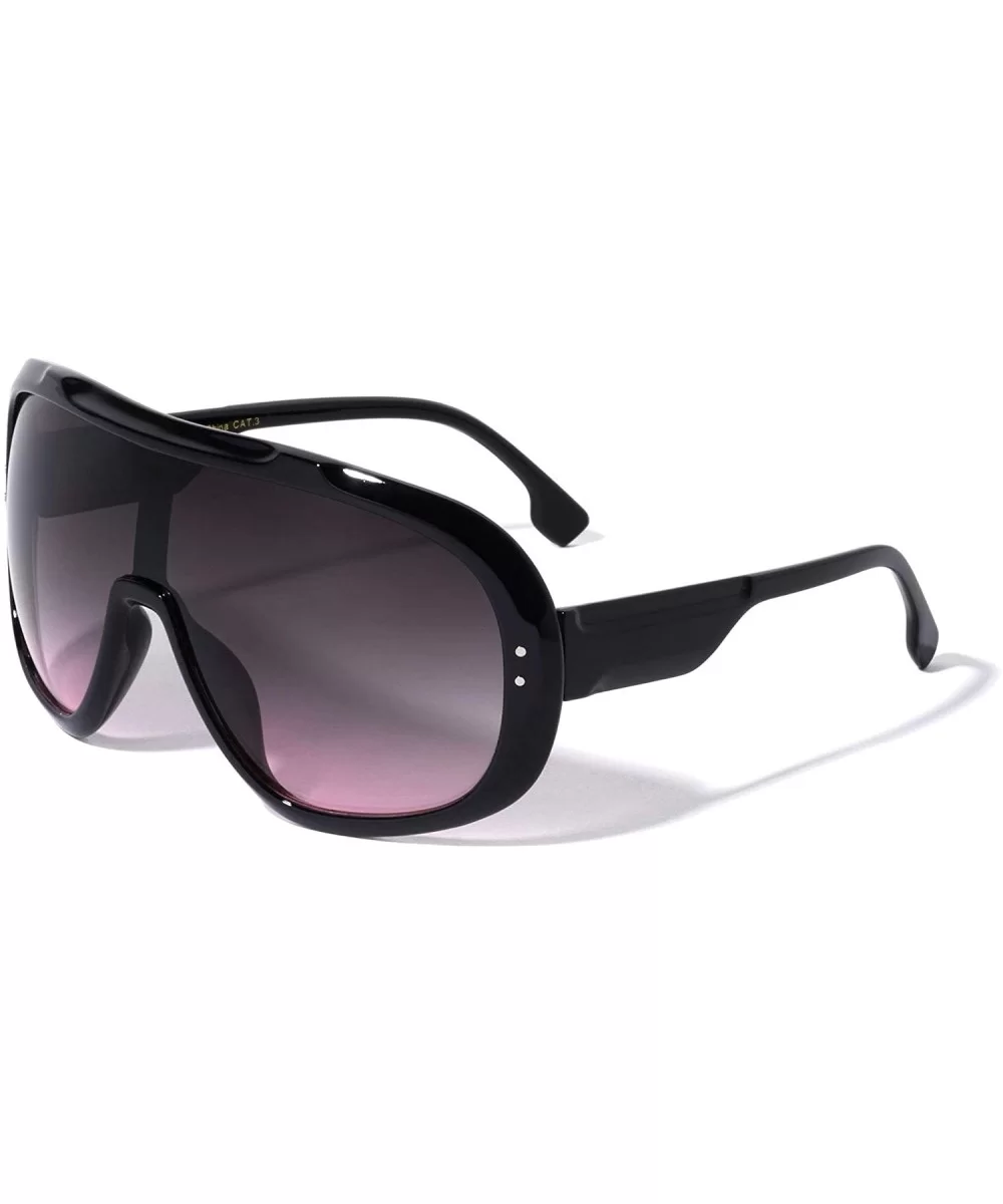 Retro Oversized Round Lens Fashion Sunglasses - Pink - CC196MSKA0O $20.33 Oversized