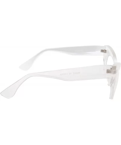 Semi Rimless Cat Eye Glasses Clear Lens Half Frame Cut Off Bottom - Clear - CS18HOYCKXD $13.36 Rimless