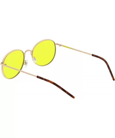 Bold Full Metal Frame Color Tinted Flat Lens Round Sunglasses 52mm - Gold / Yellow - CI183NH2ZG7 $16.15 Round