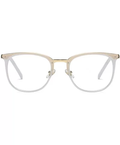 New Vintage Round Eyewear Non Prescription Glasses Frames Women Men Round Metal - White - CQ18INSQOW8 $23.91 Round