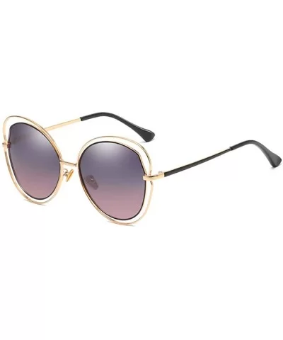 Women's Polarizing Sunglasses Metal Retro Sunglasses - D - C018QNC2Q83 $68.16 Aviator