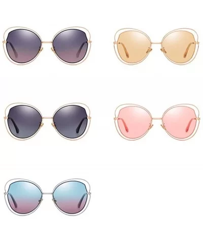 Women's Polarizing Sunglasses Metal Retro Sunglasses - D - C018QNC2Q83 $68.16 Aviator