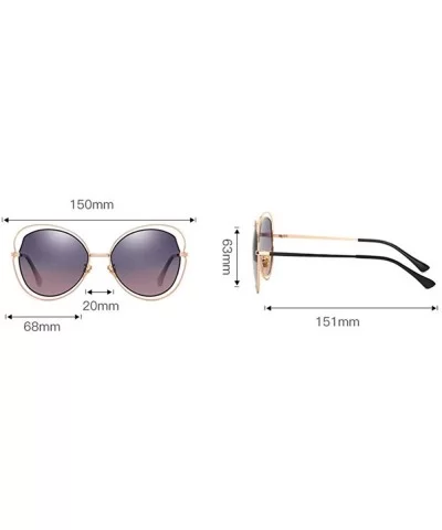 Women's Polarizing Sunglasses Metal Retro Sunglasses - D - C018QNC2Q83 $68.16 Aviator