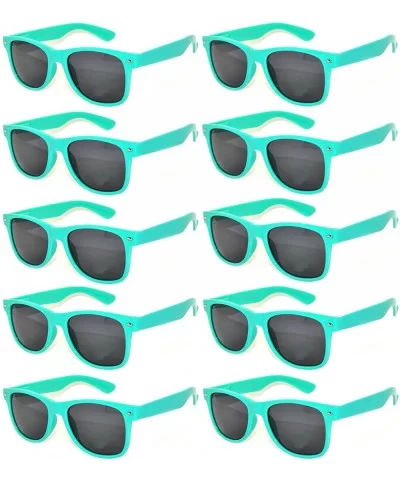 Retro Vintage Eyeglasses Smoke Lens 10 Pack in Multiple Colors. - Turquoise_10_pairs - CD1272FMG0J $38.00 Wayfarer