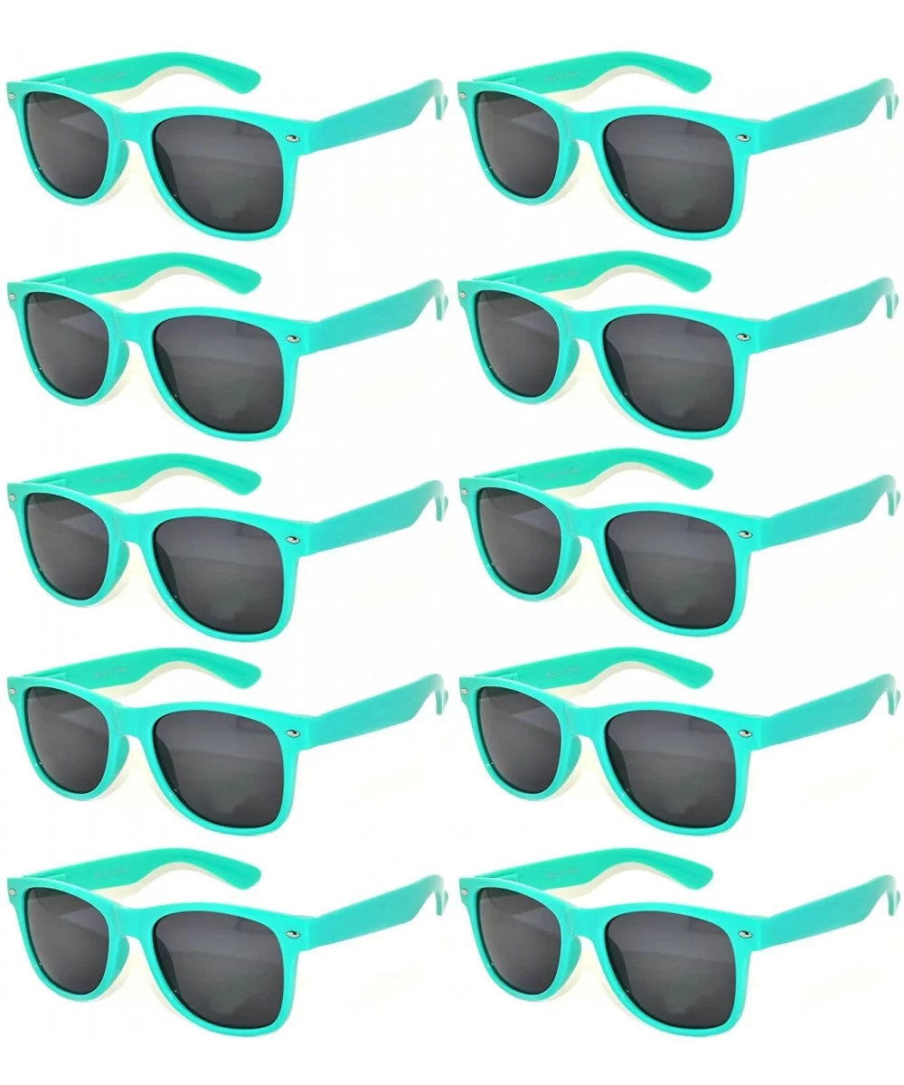 Retro Vintage Eyeglasses Smoke Lens 10 Pack in Multiple Colors. - Turquoise_10_pairs - CD1272FMG0J $38.00 Wayfarer