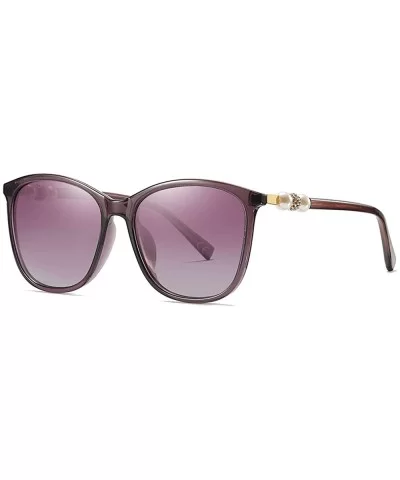 Classic Oversized Polarized Women Sunglasses UV400 Pearl Eyeglasses BL062 - Purple Frame Purple Lens - CS18MGXYE38 $11.43 Rim...