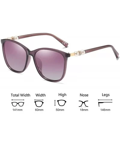 Classic Oversized Polarized Women Sunglasses UV400 Pearl Eyeglasses BL062 - Purple Frame Purple Lens - CS18MGXYE38 $11.43 Rim...