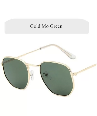 Polygon Sunglasses Women Vintage Small Frame Metal Sun Glasses Shades Men UV400 Clear Lens Sunglass Goggles - CI197A2ONNL $26...