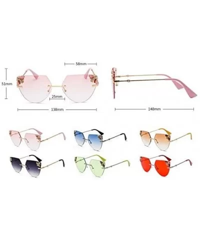 Vintage Alloy Ladies Sunglasses Rimless HD Lenses with Case UV Protection Driving Cycling Eyewear - Pink - C918LD6Z0GW $21.93...