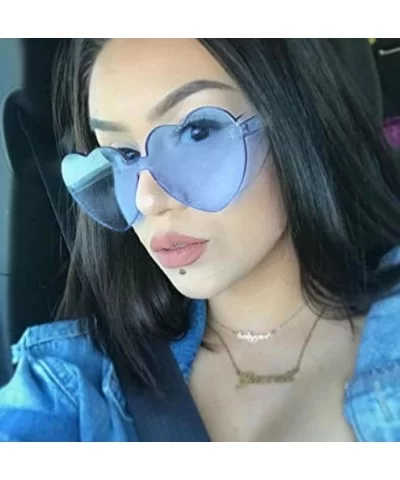 Sunglasses for Women Heart Sunglasses Vintage Sunglasses Retro Oversized Glasses Eyewear Rimless Sunglasses - A - CB18QSMHC7N...