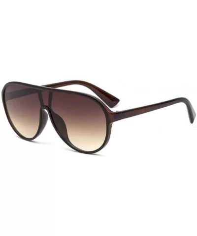 sunglasses lady with large frame leopard print radiation protection - Brown - CA199MZQASX $44.47 Wrap