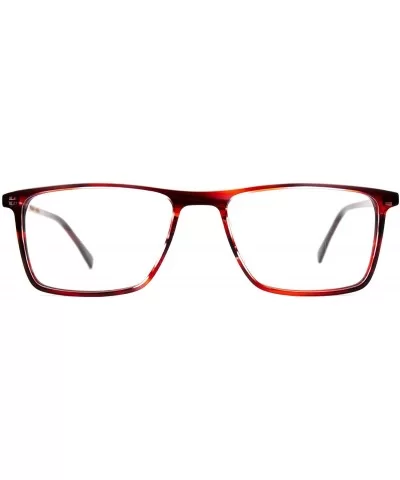 Eyeglasses 1010 Classic Rectangular Acetate - for Womens-Mens 100% UV PROTECTION - Tortoisewine - C4192TH8DOK $55.46 Rectangular