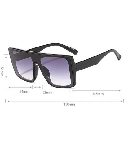 Fashion Square Frame Flat lens Sun Glasses Mirror Women Sunglasses Men Oversized Lady Eyeglasses Male UV400 - CT18Y7DZOQO $16...