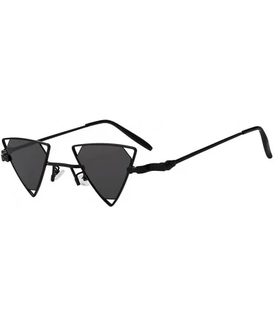 Men Women Triangle Butterfly Vintage Colored Lens Sunglasses Metal Frame - Black-smoke - C918HSCK9M8 $18.87 Butterfly