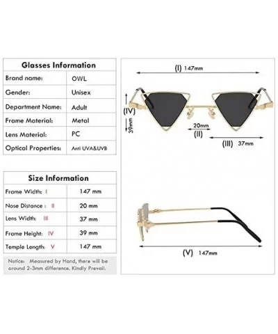 Men Women Triangle Butterfly Vintage Colored Lens Sunglasses Metal Frame - Black-smoke - C918HSCK9M8 $18.87 Butterfly