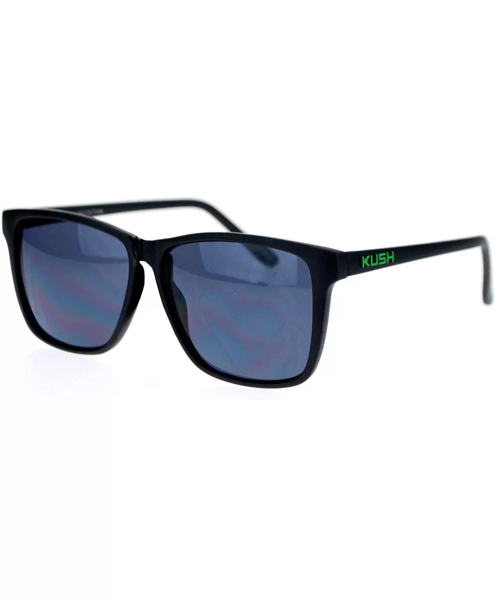 Marijuana Mens Thin Matte Plastic Oversize Rectangular Sunglasses - Green - CM11WI4PHWJ $11.85 Rectangular