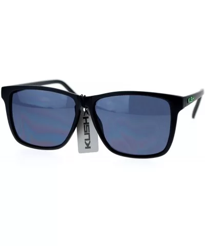 Marijuana Mens Thin Matte Plastic Oversize Rectangular Sunglasses - Green - CM11WI4PHWJ $11.85 Rectangular