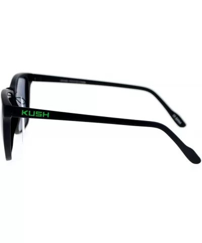 Marijuana Mens Thin Matte Plastic Oversize Rectangular Sunglasses - Green - CM11WI4PHWJ $11.85 Rectangular