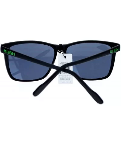 Marijuana Mens Thin Matte Plastic Oversize Rectangular Sunglasses - Green - CM11WI4PHWJ $11.85 Rectangular