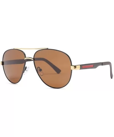 Explosive metal polarized sunglasses men's trend riding driving sunglasses - Tawny C5 - C01905879AO $25.78 Square