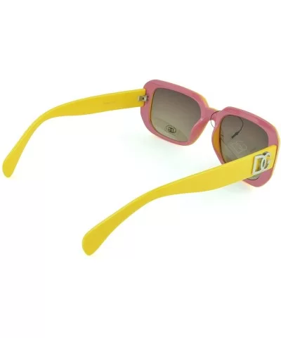 Women's Sunnglasses Bold Accent Fashion Oversized Retro Sunglasses - Yellow - C7129KCUOOH $10.73 Oval