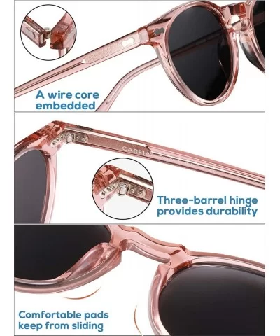 Vintage Round Polarized Sunglasses for Women UV Protection Outdoor Eyewear CA5288C - R2 Grey Lens Peach Frame - C2192NS33OG $...