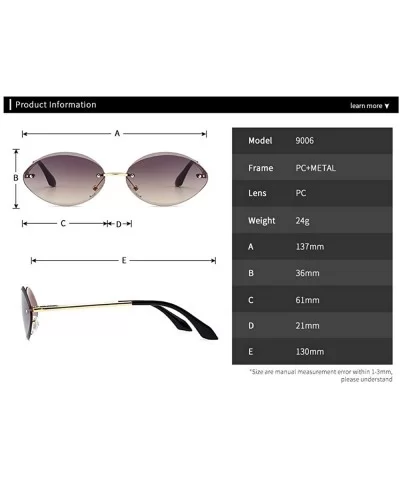 High-Point Rimless Oval Clear Color Lens Designer Cat Sunglasses - Gold-purple - CD189SH0RTI $18.45 Oval