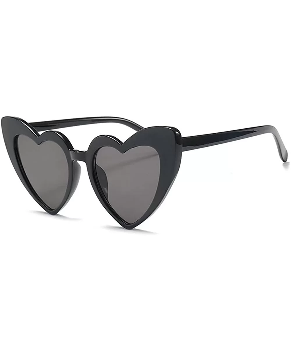 New Fashion Love Heart Sexy Shaped For Women Brand Designer Sunglasses UV400 - Black - CO1894N9KQ8 $12.72 Butterfly