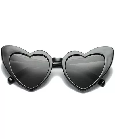 New Fashion Love Heart Sexy Shaped For Women Brand Designer Sunglasses UV400 - Black - CO1894N9KQ8 $12.72 Butterfly