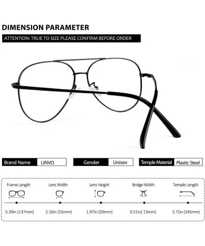 Fake Glasses for Men Women Fashion Pilot Metal Frame Non-Prescription Clear Lens Glasses PTO56 - Black - C718A0A7YW9 $19.07 A...