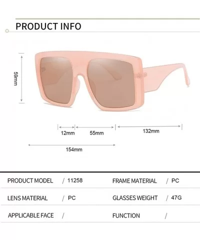 Trendy Square Sunglasses for Women Oversized Plastic Frame Sunglasses UV Protection - Pink Tea - CU190LCKMLM $17.35 Square