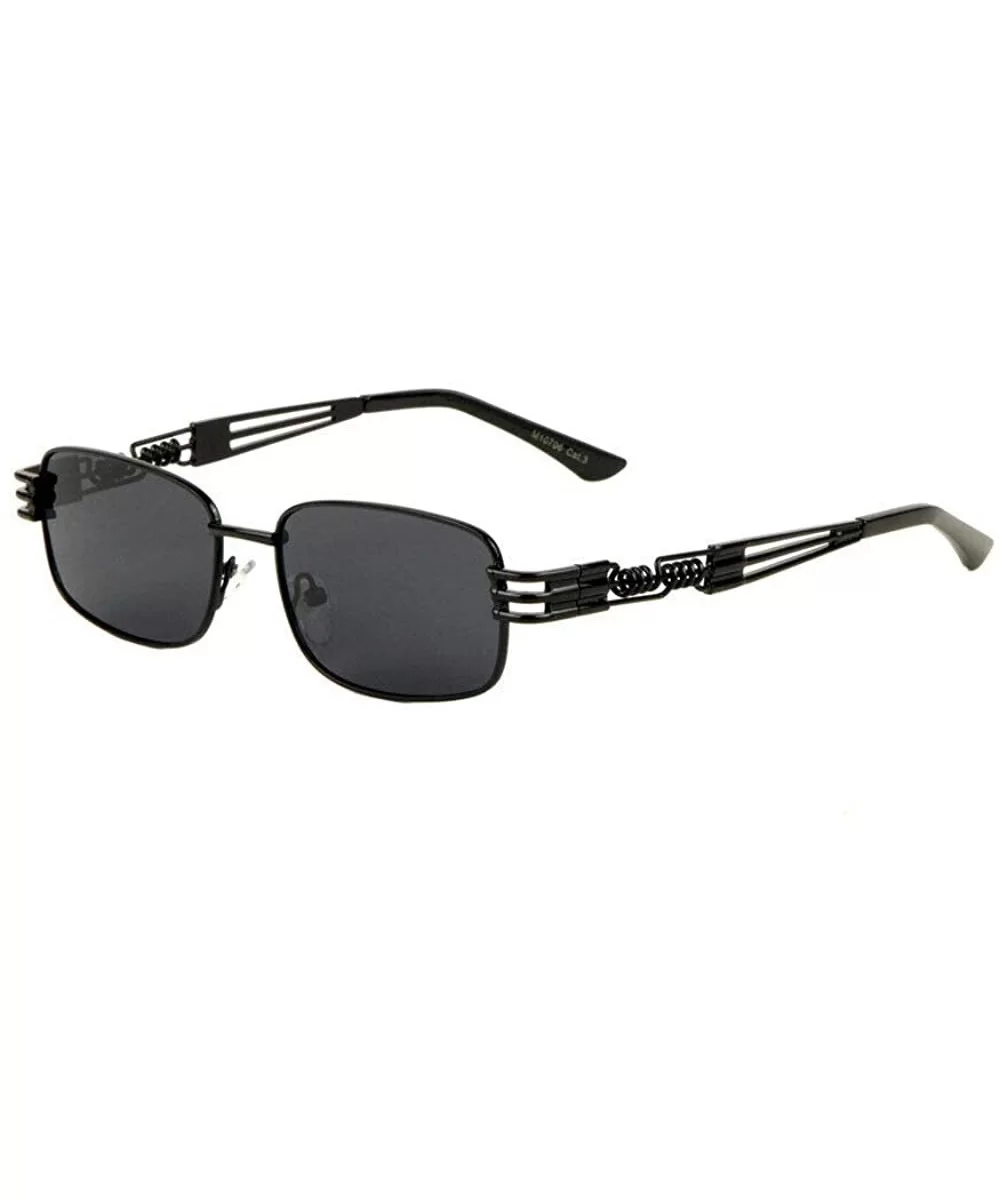 Sicario Slim Rectangular Classic Luxury Sunglasses - Black Metallic Frame - CH18QHRZHO9 $19.02 Aviator