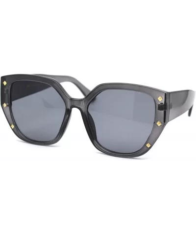 Womens Pyramid Stud Geometric Butterfly Sunglasses - Slate Gold Grey - CM18YW4Y6T8 $11.96 Butterfly